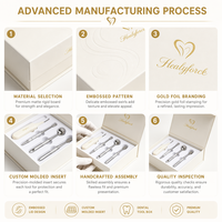 Boîte rigide personnalisée en carton ondulé pour aligneurs orthodontiques chimiques avec logo, recyclable, pour laboratoire dentaire, avec éponge réutilisable et gaufrage