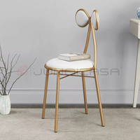 Tabouret de bar au design nœud papillon, chaise de bar en cuir PU avec structure en métal