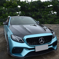 Capot en fibre de carbone style AMG pour Mercedes-Benz Classe E W213 2016-2020, noir brillant 3K, remplacement