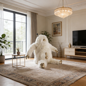 Sillón Individual Moderno de Peluche con Forma de Animal, Asiento de Lectura de Tela Peluda, Decorativo para Dormitorio, Estilo Animal Divertido, Sillones de Peluche - Product Image 4