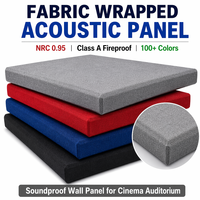 Panneau acoustique en laine de verre recouvert de tissu, plus de 100 couleurs, NRC 0.9, ignifuge, insonorisation moderne pour murs de cinéma, extérieur