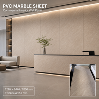 Feuille de marbre PVC imperméable et résistante à l'humidité avec garantie d'un an pour la décoration murale des salles de bain, des hôpitaux et des hôtels