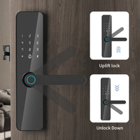 Serrure de porte intelligente en bois Bluelock avec Wi-Fi, contrôle via l'application TTlock/Tuya, en alliage d'aluminium et acier, pour maison, hôtel, cloud