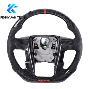 พวงมาลัยรถยนต์คาร์บอนไฟเบอร์อัลคันทาร่าแบบฟอร์จ พร้อมระบบทำความร้อน สำหรับฟอร์ด เรนเจอร์ เอฟ-150 แร็ปเตอร์ เอฟ150 ปี 2015 2016 2017 2018 2019 2020 - Product Image 2