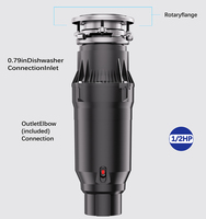 Broyeur de déchets alimentaires électrique domestique en acier inoxydable OEM, alimentation continue, commande par interrupteur à air, moteur DC