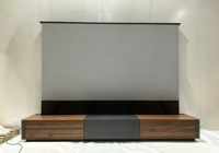 Ensemble de meuble TV d'angle Premium 92-150 pouces avec écran motorisé UST ALR à levage au sol, combo 4K 16:9 pour Home Cinéma, garantie 1 an