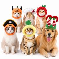 Chapeau en peluche douce pour animaux de compagnie, motif ananas, mignon, élastique, accessoire de costume pour chat, drôle, pour chaton, Halloween, vacances, cosplay, photographie