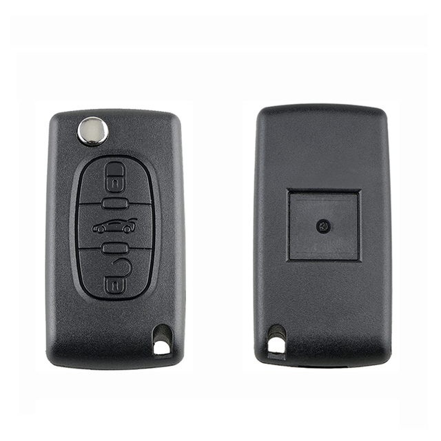 433Mhz Remote Key Fob ID46 (PCF7941) Chip HU83 3-Button Remote Key Shell Case Compatible for Peugeot 207 607 Citroen C2