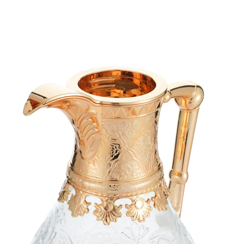 Unbreakable Coffee Pot 1600ml Arabic Glass Teapot Silver for Restaurant - SV-36 W/S