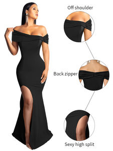 <span class=keywords><strong>Robe</strong></span> de soirée asymétrique sans bretelles, Sexy, fourchettes hautes, robes de soirée formelles, meilleures ventes - Product Image 6