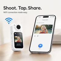 Caméra d'action portable pour le pouce, caméra corporelle magnétique 2.7K avec contrôle WiFi via application, mini caméra sportive avec supports de casque pour le cyclisme