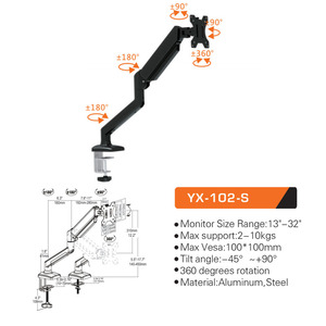 Venta directa de fábrica, soporte de <span class=keywords><strong>Monitor</strong></span> Triple doble único, escritorio de pared, ordenador <span class=keywords><strong>Vertical</strong></span>, brazo de <span class=keywords><strong>Monitor</strong></span> VESA para monitores 1 2 3 4 - Product Image 3