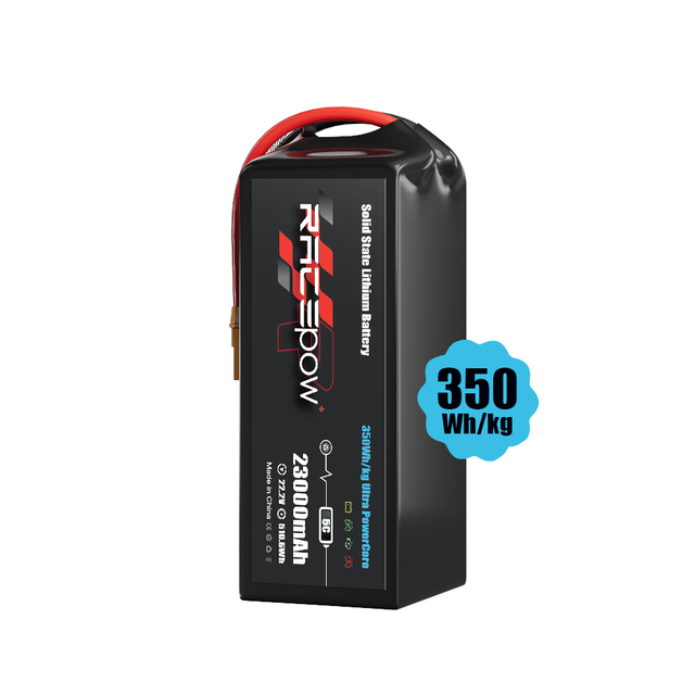 Racepow 350Wh/kg  23000mAh 23Ah 6S 12S 22.2V 44.4V Solid State Lipo Battery for Drone UAV Cargo Drone/Fixed-Wing/VTOL/Multirotor