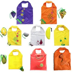 Werkslogo individuelles logo wasserdichte leichte zusammenklappbare Recycling-Polyester-Erdbeere-Läden einkaufstaschen