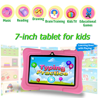 Tablet PC Anak 7-Inci HD Quad Core 1024x600 Android 12 2GB+32GB Aplikasi Edukasi Permainan Puzzle Hadiah Natal Silikon MTK