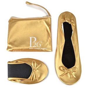 Pantoufles de <span class=keywords><strong>ballerine</strong></span> confortables et pliables, sac OEM bon marché, chaussures de Ballet de fête, pantoufles de mariage - Product Image 3