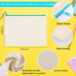 Custom Sublimation Blank Canvas Makeup Bags Heat Transfer Cosmetic <b>Pen</b> Case Bags Clear Sublimation Blank Pouch with Zipper - Product Image 2