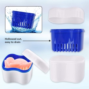 <b>Denture</b> Bath Case and Cleaner Brushes Retainer <b>Denture</b> <b>Box</b> <b>Dentures</b> Container with Basket Holder for Travel Retainer Cleaning - Product Image 6