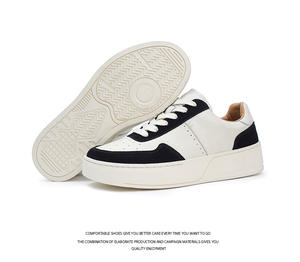 New <b>black</b> <b>and</b> <b>white</b> <b>striped</b> fashionable <b>and</b> versatile casual slip on shoes with laces are comfortable - Product Image 5