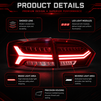 Feux arrière à LED BK pour Volkswagen Jetta 2011-2014, style A6L, clignotants séquentiels entièrement à LED, Plug & Play