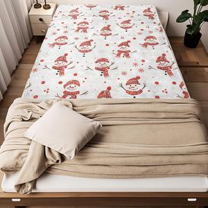 Christmas Reindeer Snowflake Santa Flannel <b>Blanket</b> Throw <b>Blanket</b> Nap <b>Blanket</b> Xmas Gift Holiday Decor Lightweight Breathable - Product Image 6
