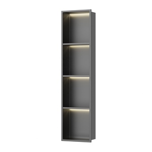 Niches de douche encastrées en acier inoxydable SS304 imperméable de haute qualité, <span class=keywords><strong>niche</strong></span> de salle de bain avec éclairage, <span class=keywords><strong>niche</strong></span> carrelée noire 300x600mm - Product Image 2