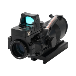 OEM Combo 4x32 Real fiber Prismatic Sight Scope Compacto <span class=keywords><strong>Alcance</strong></span> de caza al aire libre con punto rojo verde - Product Image 2