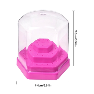 KADS 48-Hole <b>Nail</b> Drill Bit Storage Box Transparent Dustproof Organizer <b>Case</b> for Manicure Drill Bits Salon Home Use - Product Image 2