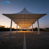Abri de stationnement pour voiture en membrane PVDF imperméable d'extérieur, structure en acier robuste, tentes de stationnement pour voiture