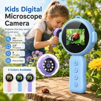 Mini Microscope for Kids Student Microscope Portable Handheld Educational Toy with Light Beginner Microscope for Children Gift