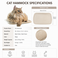 Hamac pour chat avec fenêtre en maille respirante, lit suspendu pour chats, toutes saisons, utilisation en intérieur avec ventouses