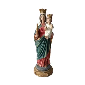 Statues Creative Virgin Mary Religious Figurine Living Room TV Cabinet Flower Arrangement Soft Mounted Resin Artifact