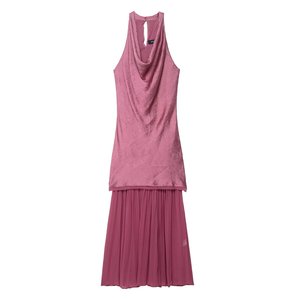 เดรสแขนกุดมีจีบสำหรับผู้หญิงเดรสแฟชั่นคล้องคอ - Product Image 1