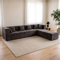 Ensemble de canapés modulaires modernes 6 places en tissu confortable pour salon et appartement – Vente en gros
