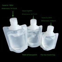 Pochette de voyage recyclable avec bec verseur pour lotions, gels douche, couches ; Emballage givré à rabat pour soins personnels