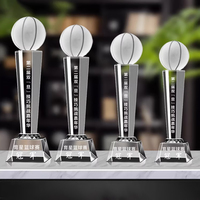 Nouveau Trophée de Football en Cristal Transparent Haut de Gamme Créatif, Colonne en Verre K9, Récompenses Haut de Gamme pour Compétitions Sportives, Cadeau