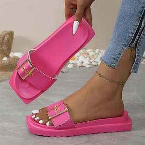 Женские Шлепанцы из искусственной кожи, удобные и мягкие повседневные шлепанцы для женщин в тропическом стиле, для осени, лета и весны - Product Image 4