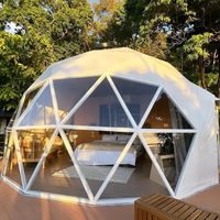 Dôme de glamping de luxe moderne en PVC transparent à double couche imperméable, tente de maison en toile géodésique pour hôtel de plein air, complexe hôtelier