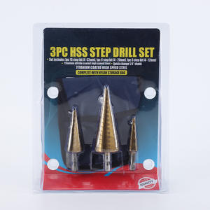 Juego de brocas escalonadas Emagi de 3 piezas HSS con vástago de 1/4 pulgada y revestimiento de titanio para perforación de metal - Product Image 1