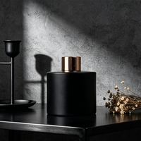Bouteille diffuseur à roseaux en verre noir 50 ml, vente en gros, flacon vide de luxe pour diffuseur d'arômes, OEM ODM, logo personnalisé pour la décoration intérieure