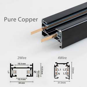 Système d'éclairage sur rail magnétique linéaire moderne en aluminium 220V 48V LED, montages en saillie, encastrés et suspendus, CRI 85, garantie 3 ans, dimmable - Product Image 3