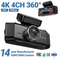 Caméra embarquée 4 canaux 4K Ultra AI avec capteur G à trois axes, écran IPS, garantie 1 an, boîte noire de voiture 4 caméras