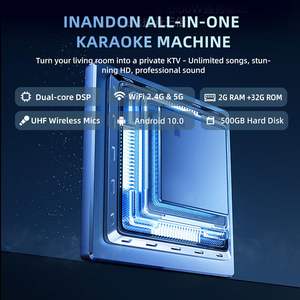 InAndOn 1TB KV-HT215 Machine de karaoké 4-en-1 avec écran tactile 21,5 pouces, système KTV domestique, deux microphones sans fil, WiFi et Bluetooth, OEM ODM - Product Image 5