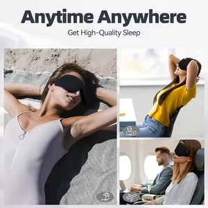 Vente chaude doux respirant 3D masque de sommeil réglable doux pour la peau Portable voyage masque pour les yeux de sommeil pour la maison - Product Image 5