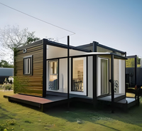 Maison conteneur préfabriquée extensible 20ft 30ft 40ft - Mini-maison mobile avec salle de bain, cuisine, panneaux solaires - Idéale pour habitation, hôtel