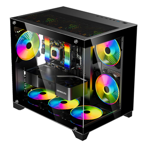 ESGAMING高品质钢化玻璃USB电脑游戏机箱Esports <span class=keywords><strong>Micro</strong></span> ATX海景电脑机柜，带RGB冷却风扇 - Product Image 2