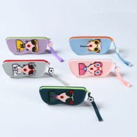Étui à lunettes en silicone en gros, nouveau, mignon, portable, pour voyage, sac de rangement pour lunettes de soleil, organisateur suspendu