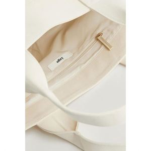 Sac fourre-tout en toile naturelle blanc uni personnalisable par sublimation pour femmes, avec fermeture éclair et longues poignées - Product Image 3