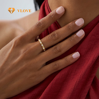 Fabricant de bijoux VLOVE Gravure personnalisée Bande d'éternité empilable Bague de mariage en diamant 14K X O Design