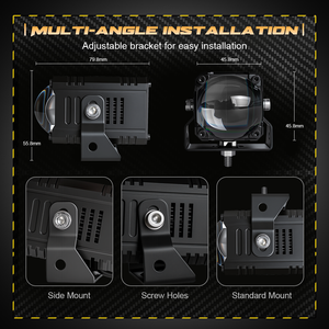 Feux antibrouillard projecteurs Senlo X6 à lentille bleue 100 Watts, projecteur auxiliaire LED mini, éclairage de conduite gris pour voiture et <span class=keywords><strong>moto</strong></span> 12V - Product Image 4